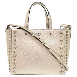 Bolso de mano Jimmy Choo Pegassi de piel dorada con tachuelas de estrella