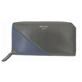 Portafoglio lungo bi-fold in pelle Jimmy Choo