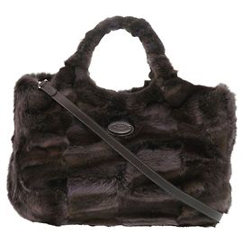 Borsa in pelliccia di volpe marrone Tod's