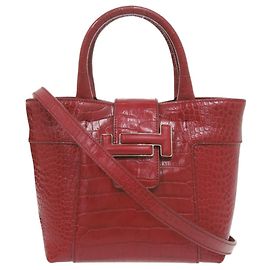 Tod's Double T 2-Way Handtasche aus geprägtem Leder