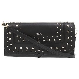 Tod's Schulterbrieftasche aus schwarzem Leder