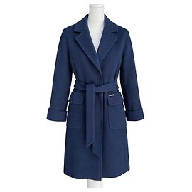Autre Marque ICON Wollmischung Mantel Navyblau mit Gürtel