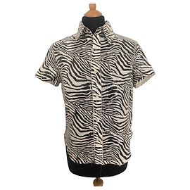 Autre Marque Vaquera Kurzarmhemd mit Zebra-Print und Pailletten