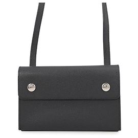 Hermès Hermes Nap To Go Schulterbrieftasche aus schwarzem Epsom-Leder