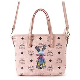 Bolsa de mão em couro rosa MCM