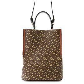 Borsa in pelle Burberry Peggy TB Monogram