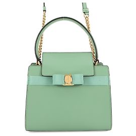 Bolsa de ombro em couro verde claro Salvatore Ferragamo