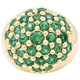 Autre Marque Anel bola, ouro amarelo e esmeraldas.