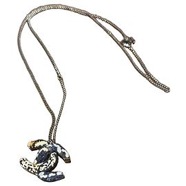 Chanel CC Fabric Pendant Necklace