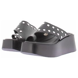 Autre Marque Sandali Nova in pelle nera con borchie