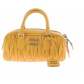 Miu Miu Borsa Arcadie in pelle gialla