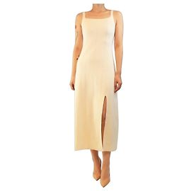 Autre Marque Vestido midi de punto sin mangas color crema - talla XL