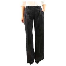Altuzarra Calças risca de giz azul marinho - size UK 12