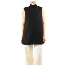 Loro Piana Haut sans manches à col montant noir - taille UK 12