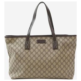 Gucci Saco tote Shopper em lona castanha