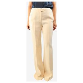 Gabriela Hearst Pantalones de crepé marfil - size UK 10