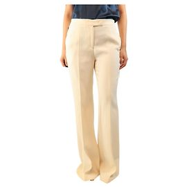 Gabriela Hearst Crêpe-Hose in Elfenbein - size UK 10