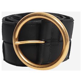 Bottega Veneta Gürtel aus Intrecciato-Leder in Schwarz