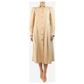 Masscob Vestido camisa de linho pesado neutro - size UK 10
