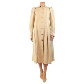 Masscob Neutral heavyweight linen shirt dress - size UK 10