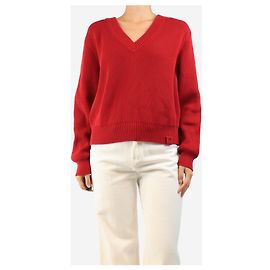 Victoria Beckham Jersey de punto acanalado rojo - size M