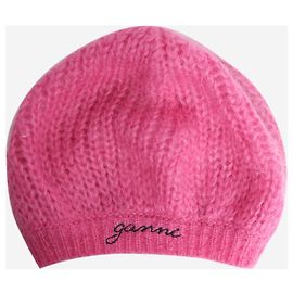 Ganni Boina de malha rosa