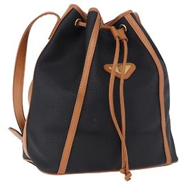 Autre Marque SAINT LAURENT Shoulder Bag Canvas Black Gold Tone