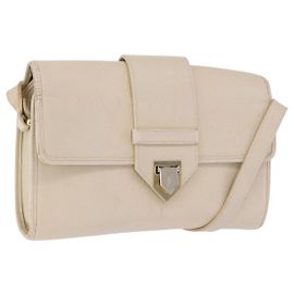 Autre Marque SAINT LAURENT Shoulder Bag Leather White Gold