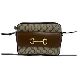 Borsa a tracolla GUCCI Horsebit 1955 GG Supreme in pelle