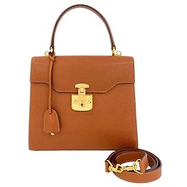 Gucci Vintage Lady Lock Handtasche aus Leder