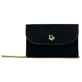 Borsa a tracolla a catena 2 vie Christian Dior Vintage motivo Trotter