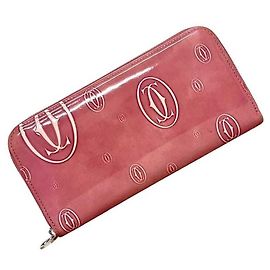 Cartier Happy Birthday langes Portemonnaie aus rosa Leder