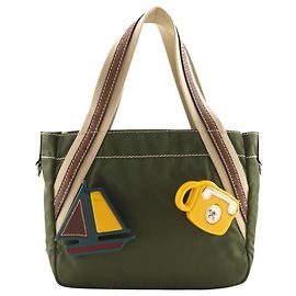 Mini borsa tote Prada in nylon kaki