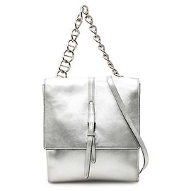 Prada Silver Leather Chain Handbag