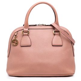 Borsa Gucci Pink Small Dollar Calfskin GG Charm Dome Satchel