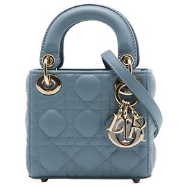 Autre Marque Dior Blue Micro Lambskin Cannage Lady Dior