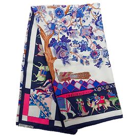 Hermès Blue Fantaisies Indiennes Seidentuch 90
