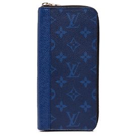 Louis Vuitton Blue Monogram Taigarama Zippy Vertical Wallet