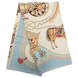 Hermès White Paperoles Seidentuch 90