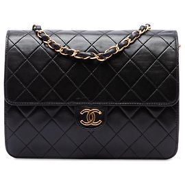 Chanel Black Small CC Quilted Lambskin Single Flap