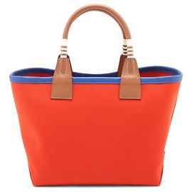 Hermès Orange Toile Sac Steeple 25