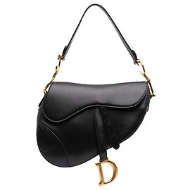 Autre Marque Borsa Saddle Dior in pelle di vitello liscia nera