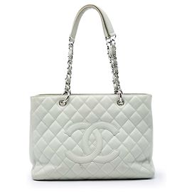 Chanel Grand Shopping Tote em couro Caviar branco