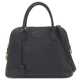 Hermès Sac à main Hermes Bolide 31 en cuir Taurillon Clemence noir
