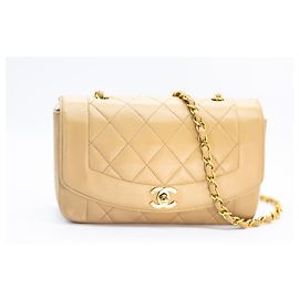 Chanel Diana Small 22 Borsa Flap Beige Oro