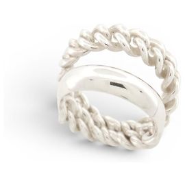 Hermès ANILLO HERMES SELLIER INFLEXIBLE MM H125630B T55 EN PLATA 10.8G SILVER RING