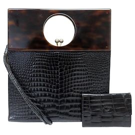 BORSA VINTAGE CHRISTIAN DIOR MARC BOHAN 1960 + PORTAFOGLIO IN PELLE DI COCCODRILLO