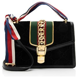 Borsa a spalla piccola Gucci GG Velvet Sylvie