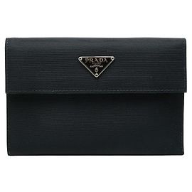 Carteira Trifold Prada com Logotipo Triangle