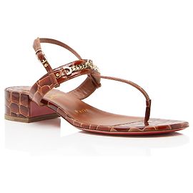 Sandali thong MJ in pelle embossed croc lucida Christian Louboutin - Size 7 / 37